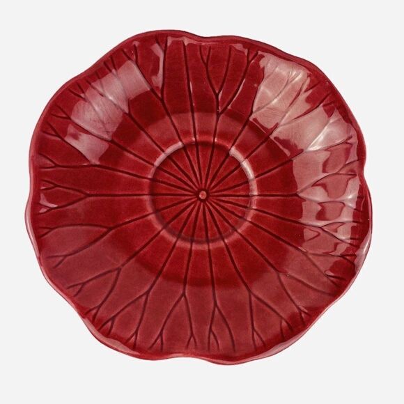 Vintage Metlox Poppytrail Lotus Cranberry Pedestal Mug Cup and Saucer USA 1179 - Picture 7 of 12